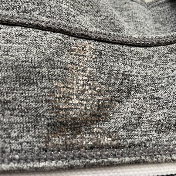 [m] New Balance Classic Logo Heathered Grey Padded Medium Support Sports Bra - Picture 13 of 13